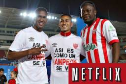 El defensor hondureño Brayan Beckeles, celebrando el ascenso a la Liga MX después de cinco años que pasó en la segunda división. Fotos Archivo DIEZ