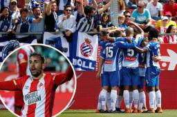 El Girona perdió ante el Espanyol con dos goles de Gerard Moreno.
