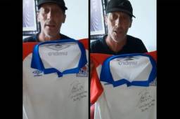 El técnico del Olimpia, se sumó a la campaña de ayuda para lo afectados por la tormenta Eta y donó una camisa que se subastó en más de 12 mil lempiras.
