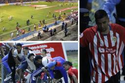 Disturbios en el Morazán: barristas del Olimpia entran a la cancha y generan caos buscando a hinchas del Motagua