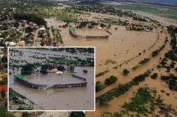 El recinto deportivo del Parrillas One, ubicado en La Lima, Cortés, una de las zonas más golpeada por ETA y IOTA, sufrió los embates de las inundaciones. ¡Y aún no se ha inaugurado!
