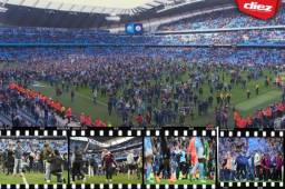 El Manchester City se coronó campeón de la Premier League a falta de tres jornadas para el cierre de la temporada tra derrotar 5-0 al Swansea City en el Etihad Stadium.