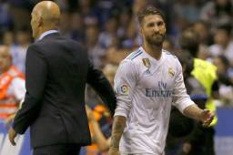 Sergio Ramos se fue expulsado al final del juego ante Deportivo La Coruña y el técnico del Real Madrid habló sobre ello. Foto EFE