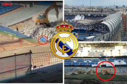Así avanza la remodelación del Santiago Bernabéu en tiempos de coronavirus. El estadio ya no tiene césped ni graderías. FOTOS: @nuevobernabeu.