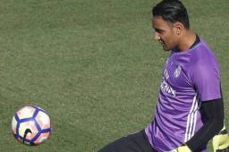 Keylor Navas en el entrenamiento del Real Madrid.