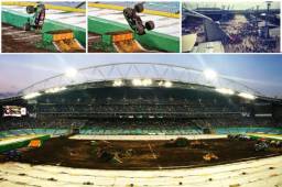 El estadio ANZ de Sídney es un multiusos y este sábado, a poco menos de 3 semanas para el repechaje Australia-Honduras, albergó el show de autos 4X4 MonsterJam.
