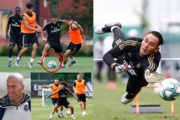 El equipo merengue se entrenó por tercer día consecutivo en Canadá sin su entrenador debido a que se tuvo que marchar por unos problemas personales. FOTOS: Real Madrid.