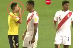 Falcao conversando en secreto Renato Tapia en el Colombia-Perú.