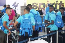 La Selección de Honduras cuando partió rumbo a Estados Unidos para jugar el Premundial Sub-20.