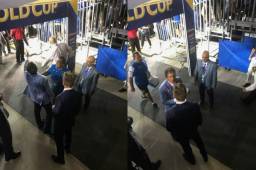 Jorge Luis Pinto al momento del altercado con el aficionado. Foto: Manrike Avila.