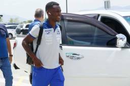 Rubilio Castillo llegó de buen ánimo a San Pedro Sula pese a que el tirón que sufre le podría impedir jugar con la Selección de Honduras ante Chile.