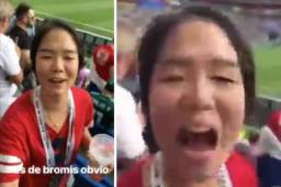 Fans cheer prior to the Russia 2018 World Cup Group F football match between South Korea and Germany at the Kazan Arena in Kazan on June 27, 2018. / AFP PHOTO / SAEED KHAN / RESTRICTED TO EDITORIAL USE - NO MOBILE PUSH ALERTS/DOWNLOADS