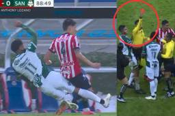 Entró al 73’ y recibió dos amarillas en 8 minutos: así fue la expulsión de Choco Lozano en la derrota del Santos ante Chivas