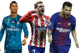 Cristiano Ronaldo, Griezmann y Messi mantienen encendidos a sus equipos en los primeros lugares de la liga española.