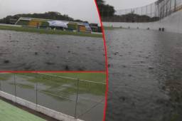 La selección de Honduras tuvo que retrasar su entrenamiento debido a una fuerte tormenta en Comayagua que terminó inundando el estadio Carlos Miranda.