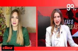 Las presentadoras de DIEZ TV Jenny Fernández y Georgina Hernández durante el programa de Diez TV