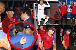 Pedro Troglio se fue muy molesto luego de que el juego UPN - Olimpia no se finalizara en el estadio Emilio Williams de Choluteca. El entrenador mostró su disgusto y hasta recibió una respuesta del DT de los Lobos. FOTOS: Marvin Salgado.