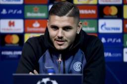 Icardi durante la rueda de prensa previo al partido contra Barcelona en Liga de Campeones.