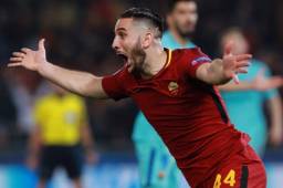 Manolas celebrando el gol que le dio el pase a semifinales de Champions a la Roma ante el Barcelona.