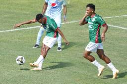Alexy Vega marcó un golazo en el Marathón - Motagua. FOTO: Neptalí Romero