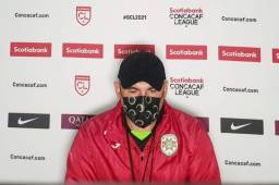 El entrenador del Marathón, Martín 'Tato' García durante la conferencia de prensa previo al juego frente al Diriangén de Nicaragua. Foto cortesía Club Marathón