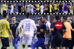 El técnico argentino del Olimpia, Pedro Troglio, se fue expulsado al final del partido ante Real España por reclamos al árbitro Saíd Martínez. Estas imágenes captó el lente de DIEZ tras la bronca del estratega. Fotos Neptalí Romero y Melvin Cubas