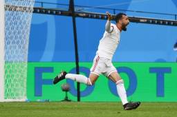 Un jugador iraní celebra el autogol anotado por Marruecos que significó el triunfo. Foto AFP