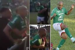 Caue Fernandes perdió la calma después de ser insultado por algunos aficionados de Marathón. Afortunadamente el incidente no pasó a más.