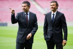 Josep Bartomeu junto con el Luis Enrique.