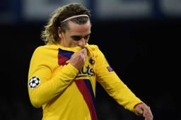 El delantero francés Antoine Griezmann marcó el gol del empate del Barcelona ante Napoli y advierte para la vuelta en el Camp Nou. Foto AFP