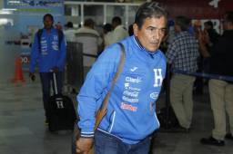 Jorge Luis Pinto al momento de llegar a San Pedro Sula, el colombiano mencionó que saca cosas positivas a pesar de la derrota.