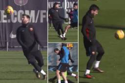 El show de Lionel Messi en cada entrenamiento del FC Barcelona.
