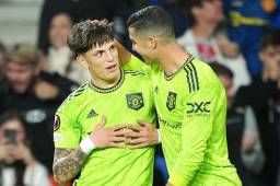 Garnacho celebró el gol como su ídolo.