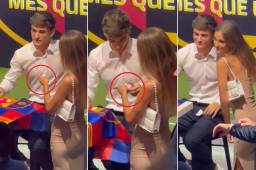 Una aficionada le entregó un papelito a Gavi y el video se hizo viral en las redes sociales.