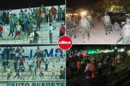 Los aficionados del Marathón que se hicieron presente al Juan Ramón Brevé Vargas hicieron relajo y agredieron a seguidores del Juticalpa.