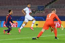Mbappé ha sido la gran figura del PSG en el partido ante el Barcelona por la Champions.