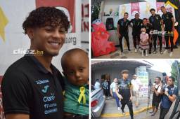 El jugador del Inter de Miami y la Selección de Honduras compartió por primera vez con los niños de la Fundación Hondureña para el Niños con Cáncer en el país. Foto: Anibal Vásquez y Alex Pérez