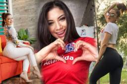 Astrid Erazo es una guapa sampedrana, presentadora de televisión, fiel aficionada del Olimpia, el club que arribó a 108 años.