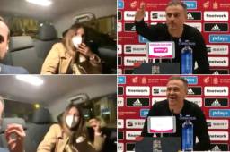 Luis Enrique vivió un insólito momento cuando fue consultado desde un carro y el periodista iba acompañado de su novia.