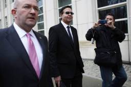 El expresidente de Honduras y de Concacaf, Rafael Callejas, cuando acudió a la corte en Nueva York en marzo pasado para declarar por el Fifagate. Foto Archivo