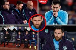 El argentino no inició como titular ante el Real Madrid en la semifinales de la Copa del Rey y ha dado varios gesto de tristeza y descontento en el banquillo del Barcelona.