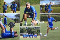 Motagua realizó este viernes su penúltimo entrenamiento antes de medirse al Olimpia en el Clásico del fútbol de Honduras. Auzmendi protagonista con todos sus trabajos y motivación. Fotos: Andro Rodríguez.