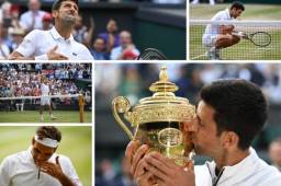 Te mostramos las mejores fotos que dejó la final épica entre Roger Federer y Novak Djokovic que levantó su quinto Wimbledon.