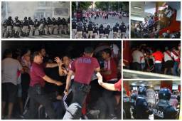 Incidente tras incidente en Argentina. La gran final de Copa Libertadores entre River Plate y Boca Juniors se reprogramó para este domingo por ataque al autobús Xeneize. Tras confirmarse la postergación, en las afueras del Monumental aficionados se enfrentaron con policías.