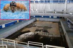 Así es el deplorable estado de las piscinas de Río de Janeiro donde hace cinco meses Michael Phelps nadó por última vez en una justa olímpica. Foto cortesía