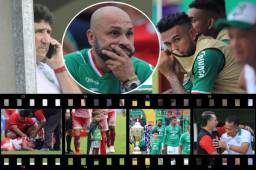 Marathón sufrió, empató 2-2 y quedó eliminado de la Pentagonal del Torneo Apertura 2019 quedando de esta forma como el peor equipo de los cinco clasificados. Al final del juego las caras largas y la tristeza inundaron el estadio. Fotos: Neptalí Romero/Yoseph Amaya