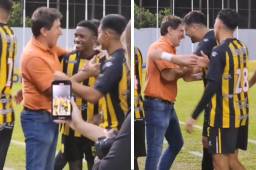 ¡Tremendo reencuentro! El gesto de los jugadores del Real España con Héctor Vargas en su regreso al Estadio Morazán