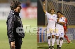 El entrenador del Olimpia, Héctor Vargas, habla del buen partido que hizo Roger Rojas donde se despachó con cinco goles frente al Vida. Fotos Juan Salgado