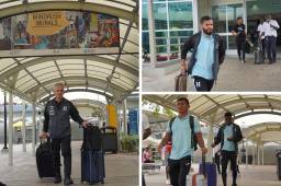 Honduras viajó este mañana rumbo a Kingston, donde el viernes chocarán ante Jamaica en la Liga de Naciones de Concacaf. Foto: Fenafuth.