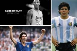 Un 2020 muy duro en todo el mundo. Te presentamos a los futbolistas y deportistas que perdieron la vida este año. Maradona, Kobe y 'El Macho' Figueroa.